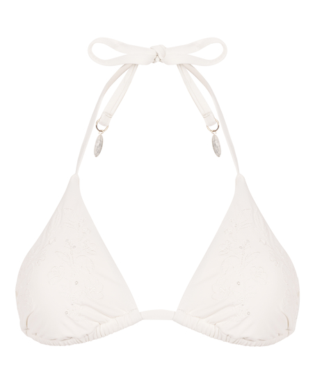 Giselle Triangle Bikini Top, White
