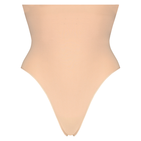 Firming high waisted thong - Level 2, Beige