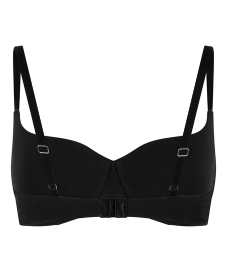 Cotton Padded Underwired Bra, Black