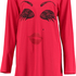 Nightshirt round neck long sleeves, Red