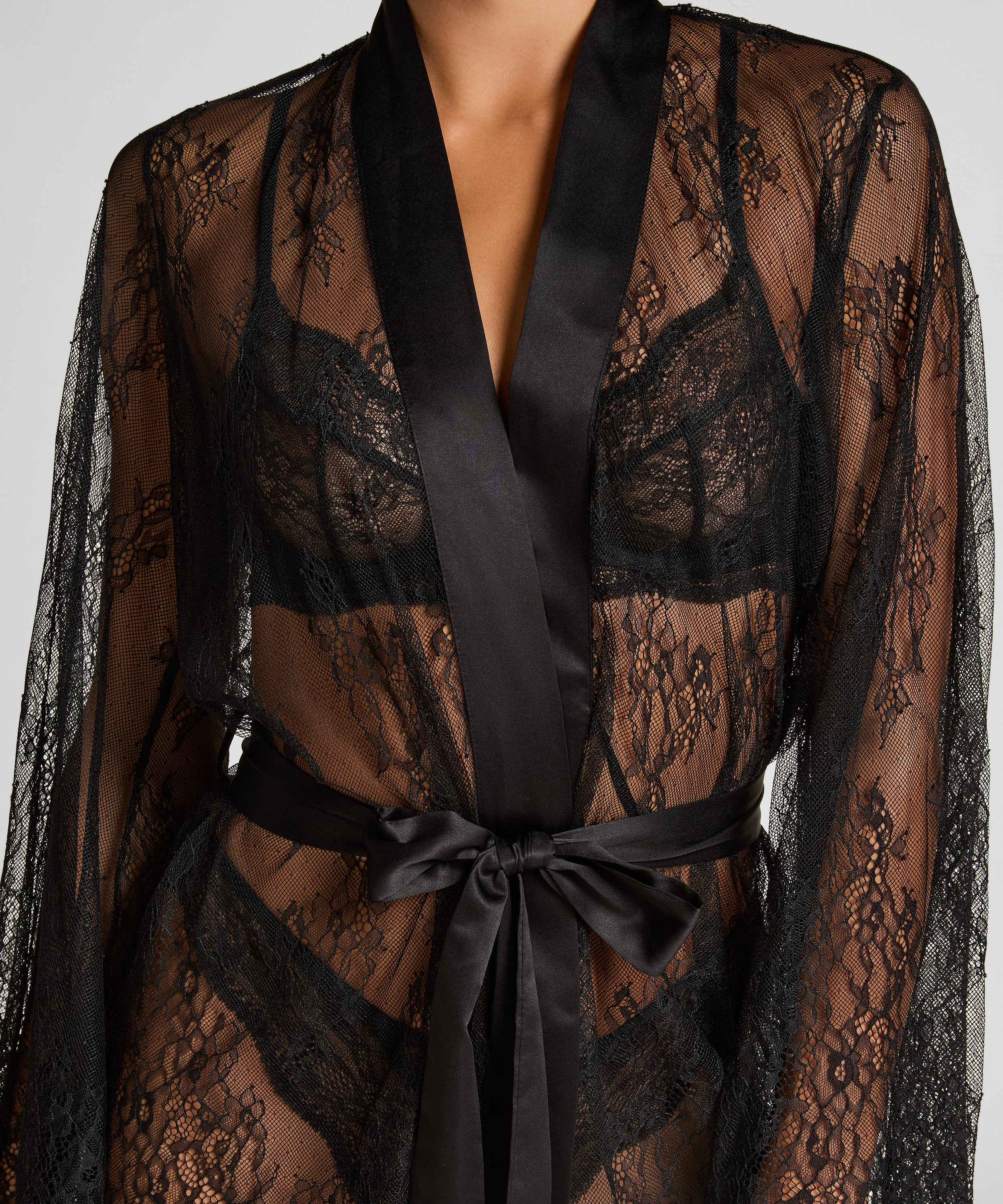 Kimono Allover Lace, Black, main