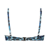 Leo padded underwired bikini top, Blue