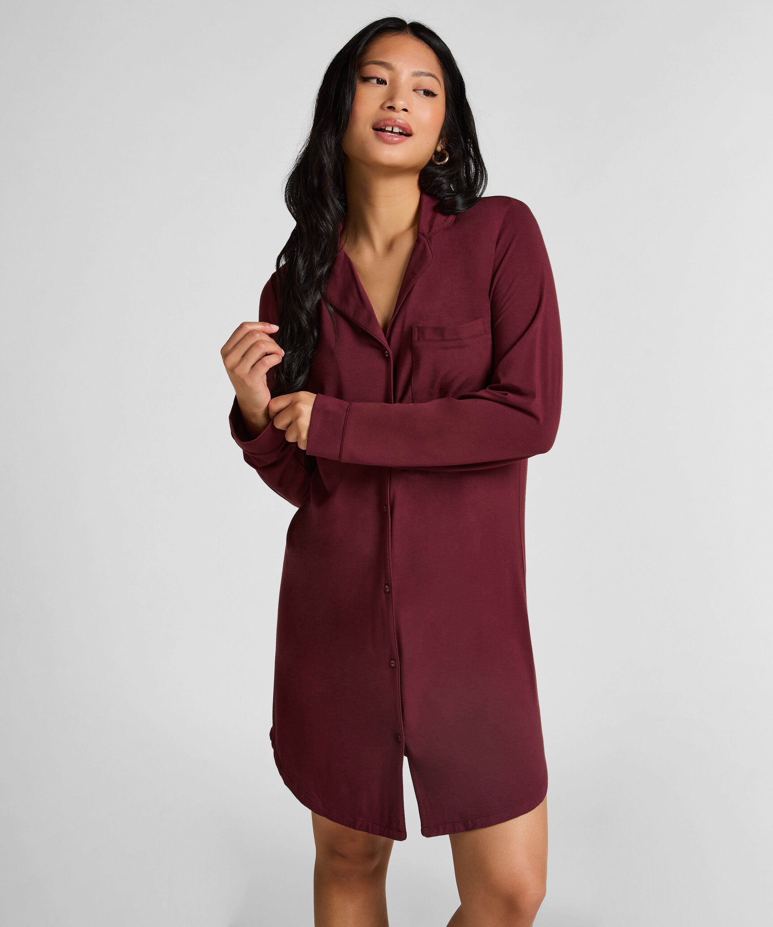 Essential Jersey Shirtdress, Purple