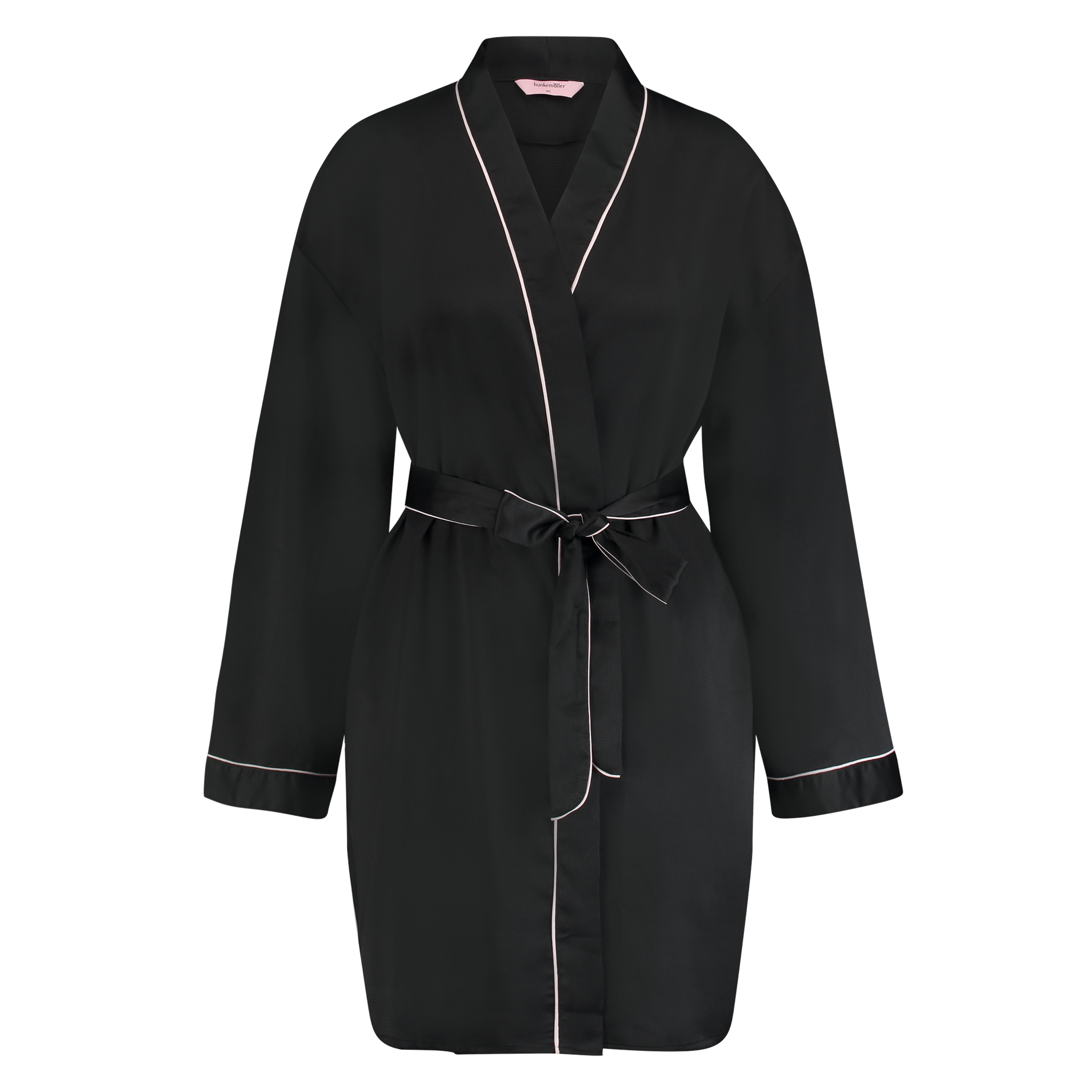 Satin Kimono, Black, main