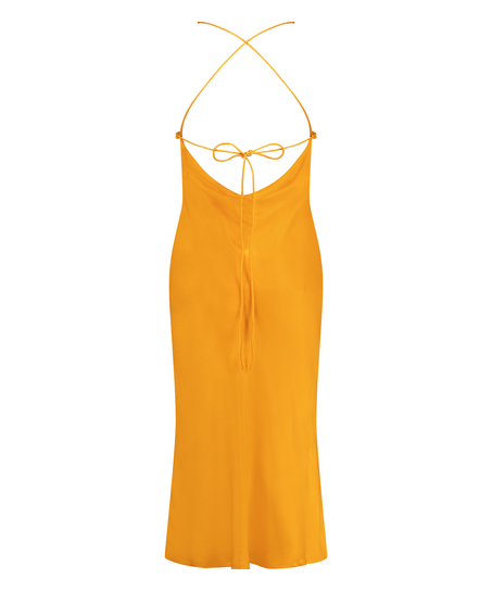 Satin Midi Dress, Orange
