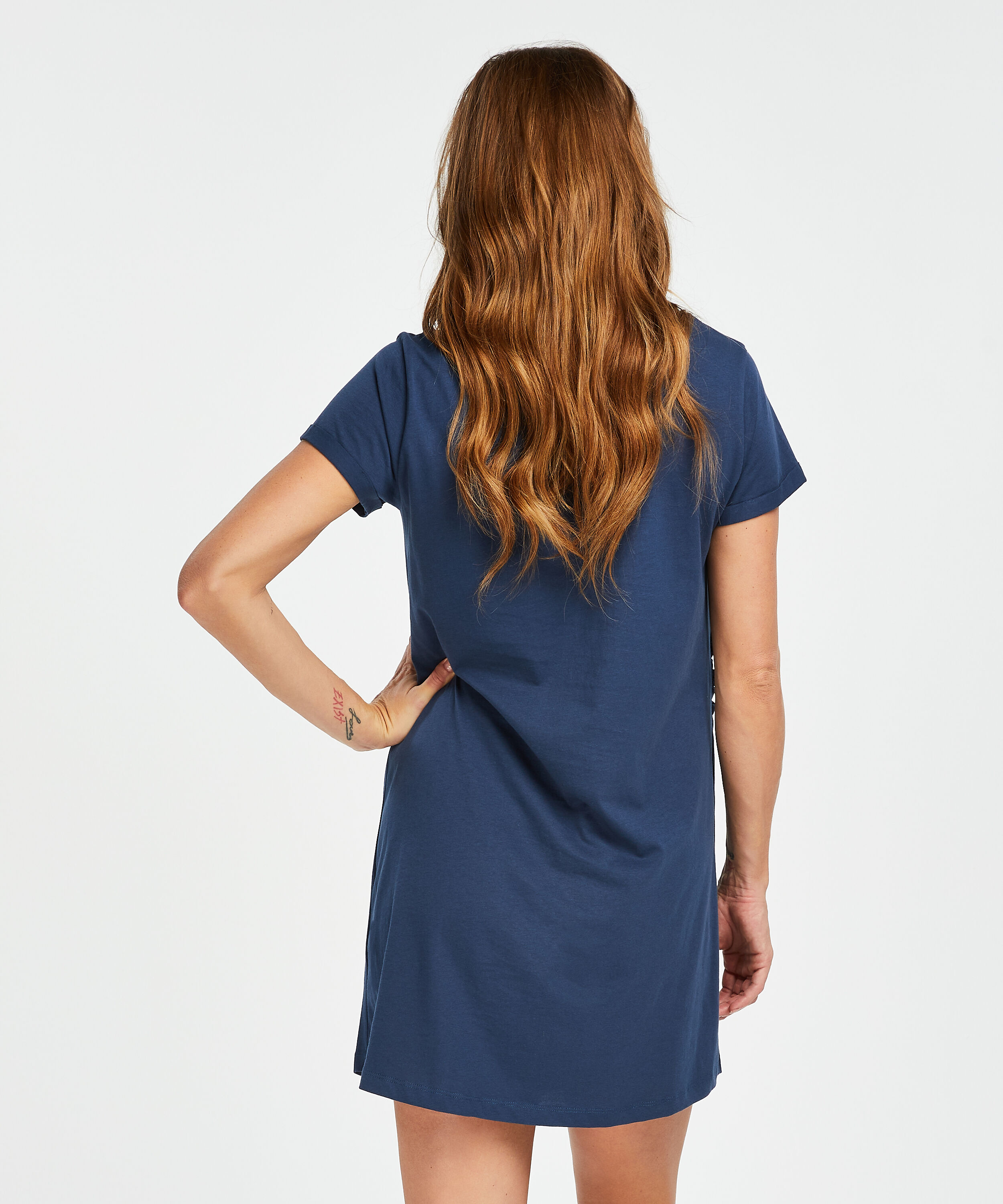 Short-Sleeved Maternity Nightshirt, Blue