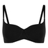 Cotton Padded Underwired Bra, Black