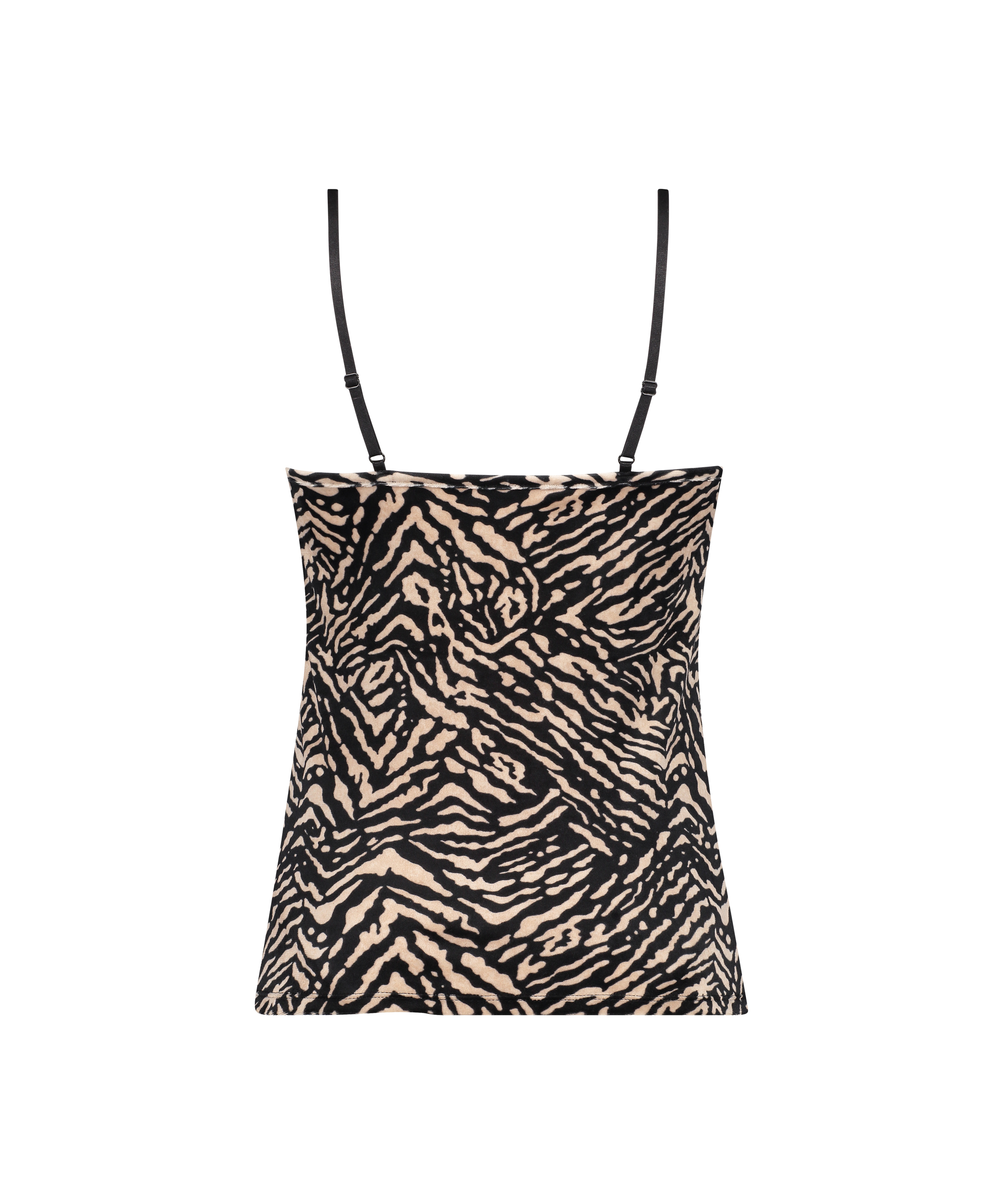 Zebra velvet cami top, Black, main