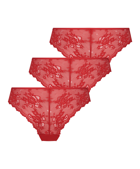 3-pack Invisible Brasilian, Red