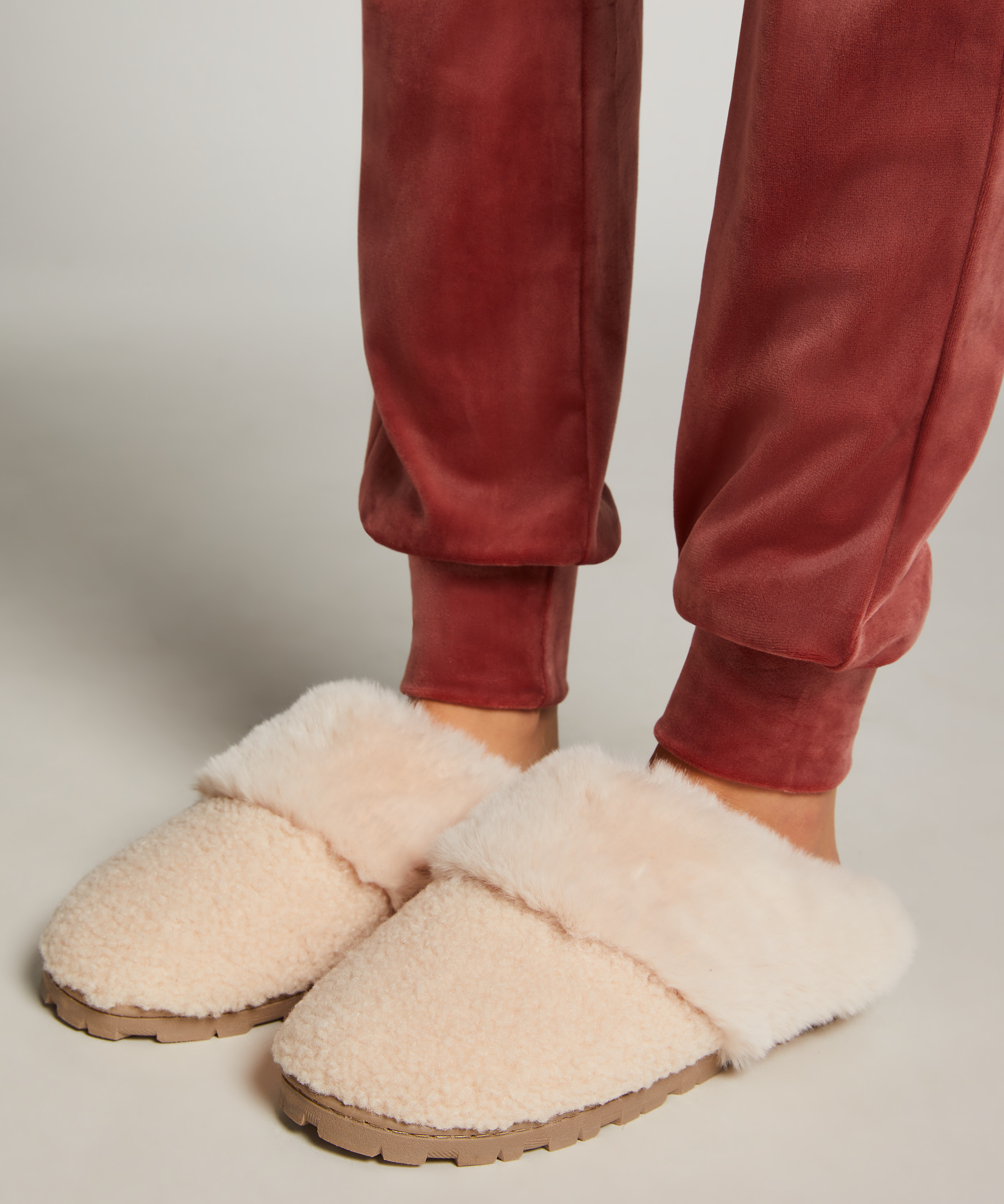 Teddy Mule Slipper, White, main