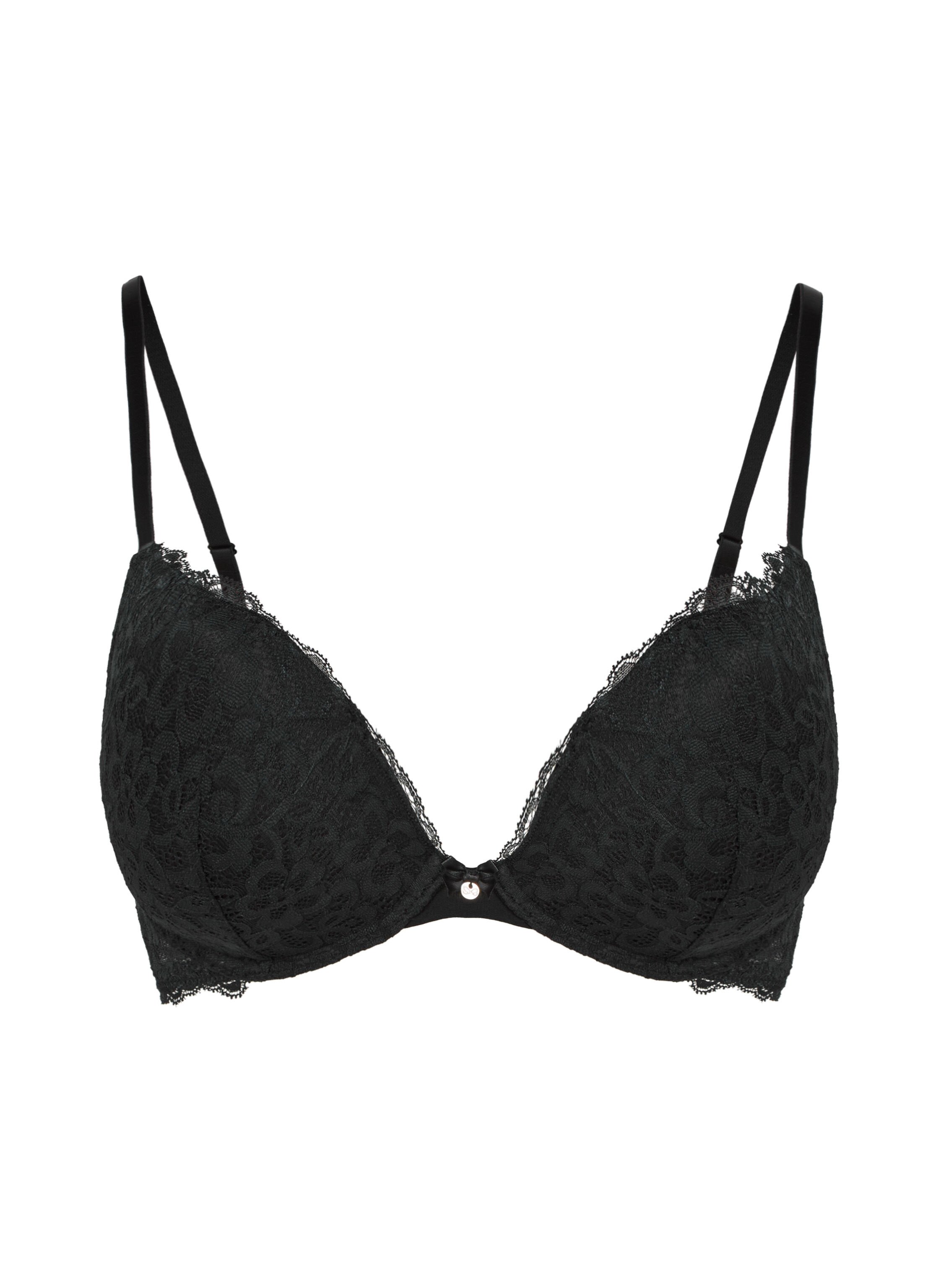 Marine Padded Underwired Push-Up Bra, Black