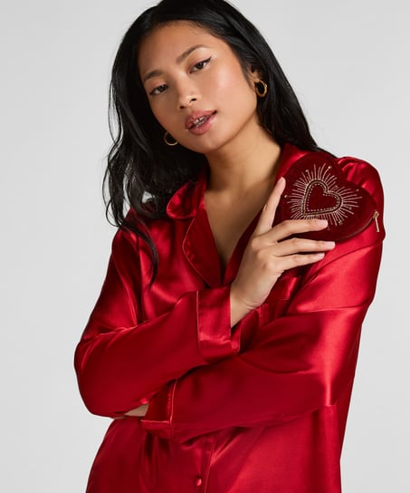 Heart Zip Purse, Red