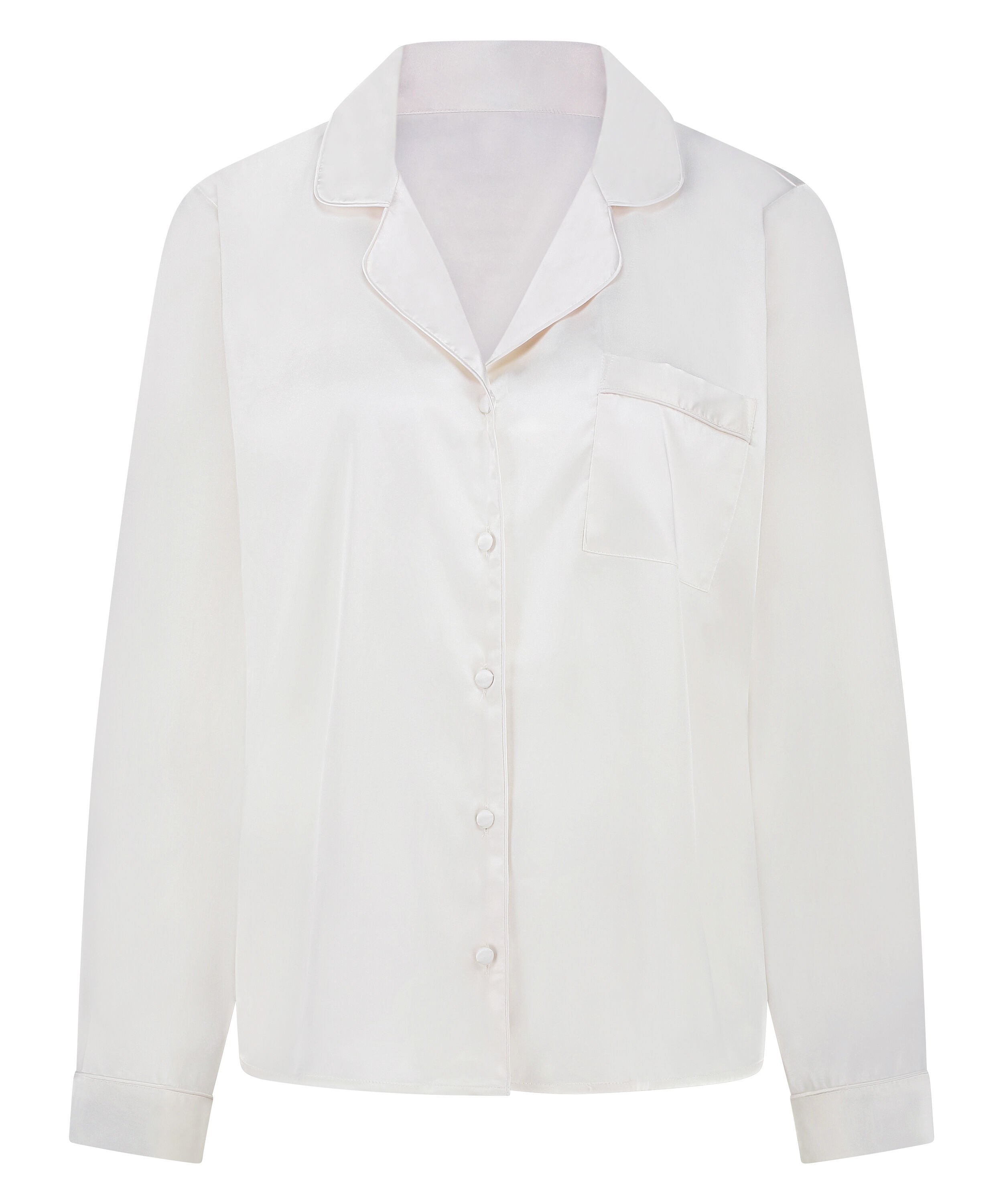 Satin Long-Sleeved Jacket, White