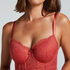 Arabella padded longline underwired bra, Red