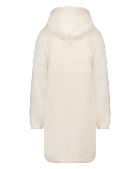 Snuggle Fleece Lounge Dress, White