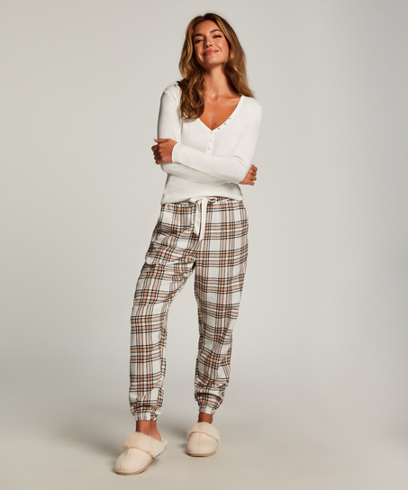 Flannel Pyjama Pants, Beige