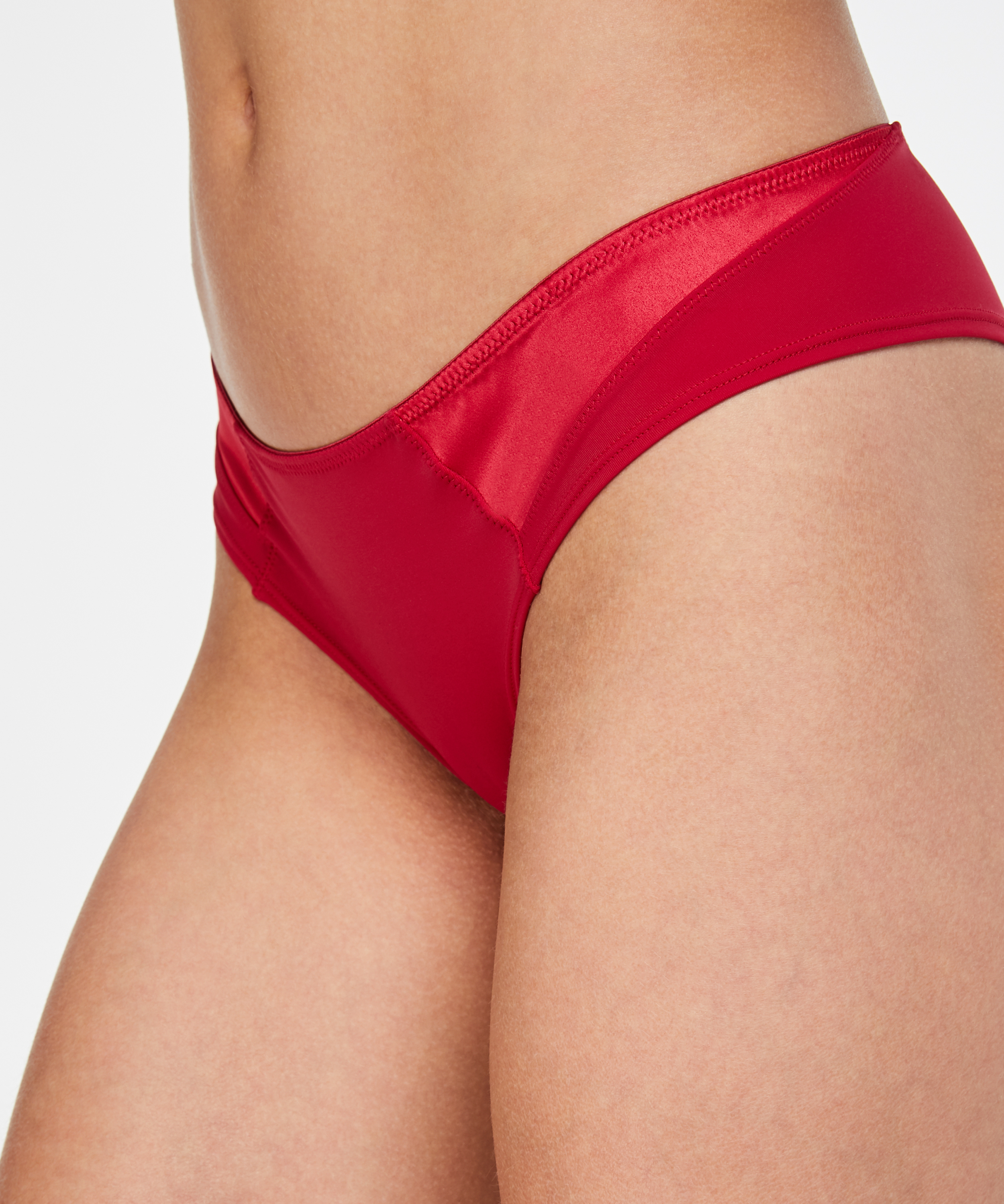 Satin Fleece Brief, Red, main