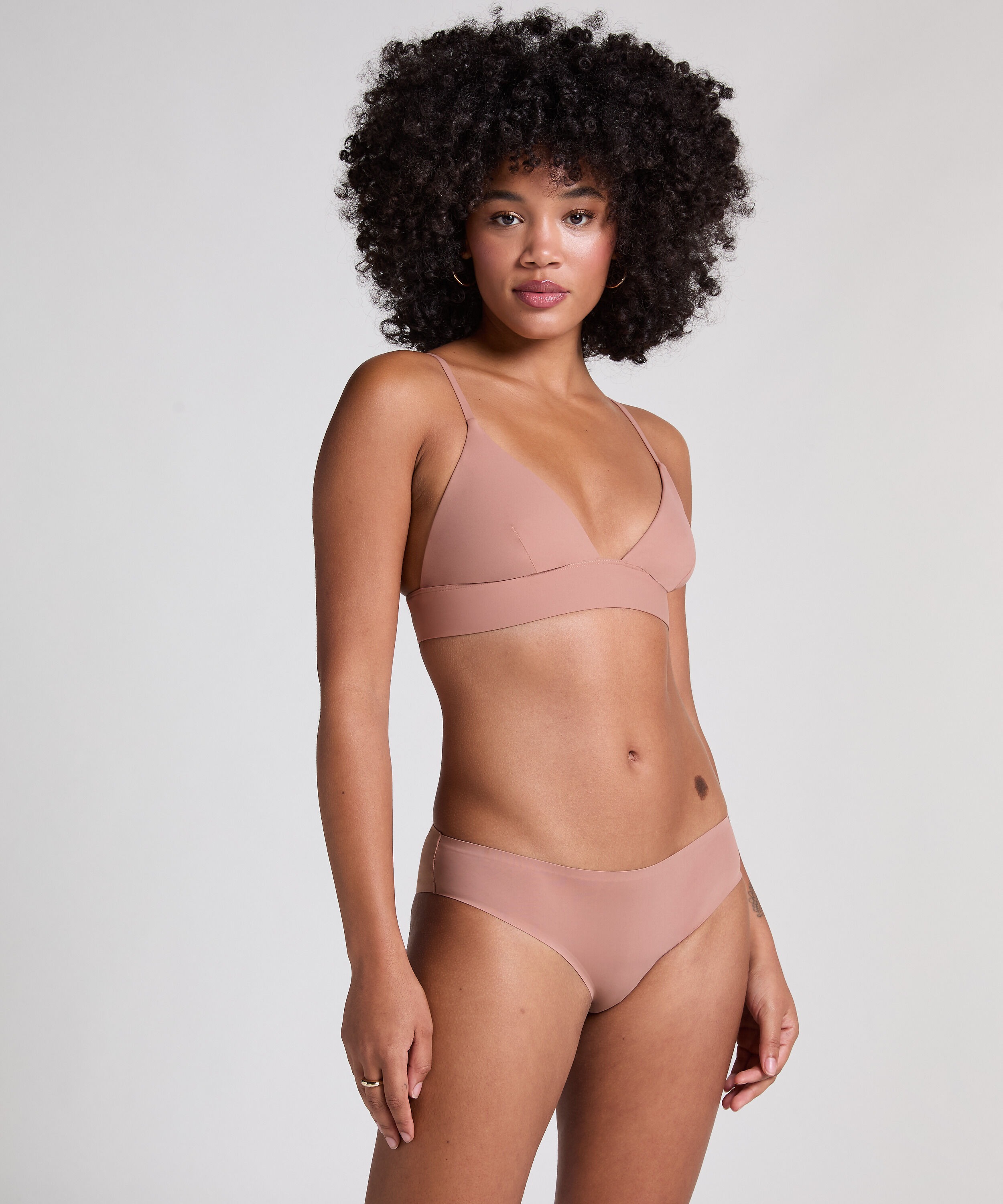Smooth Triangle Bralette, Brown