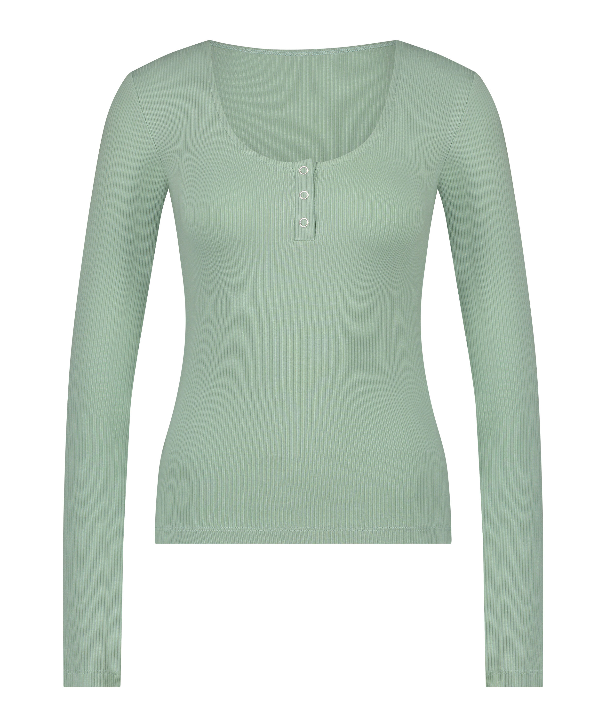 Ribbed Pyjama Top, Green