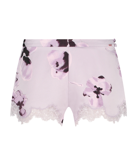 Satin pyjama shorts, Purple