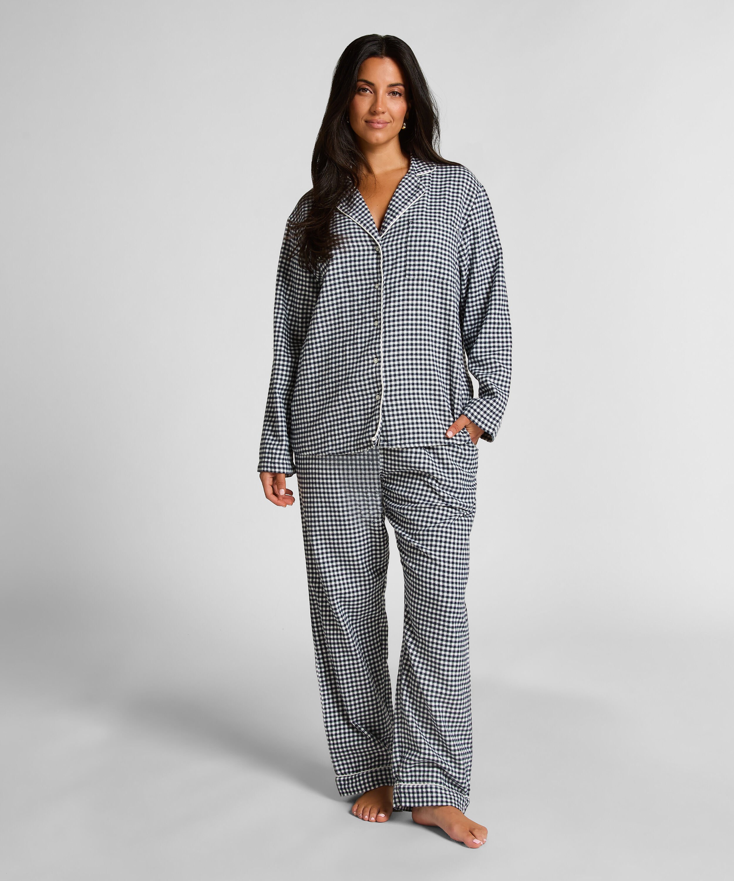 Essentials Flannel Pyjama Top, Blue