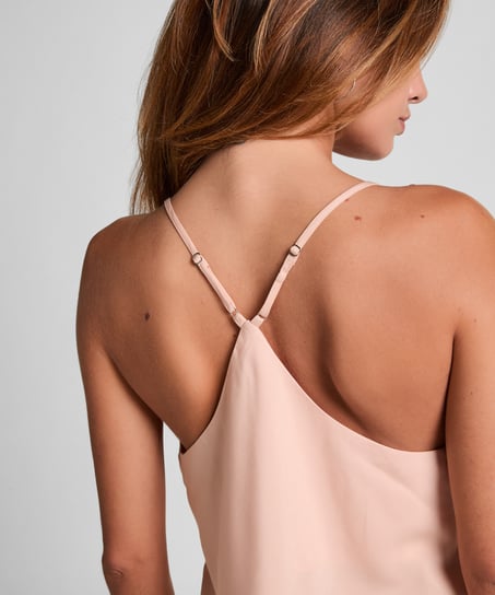 Ayla Satin Cami Top, Pink