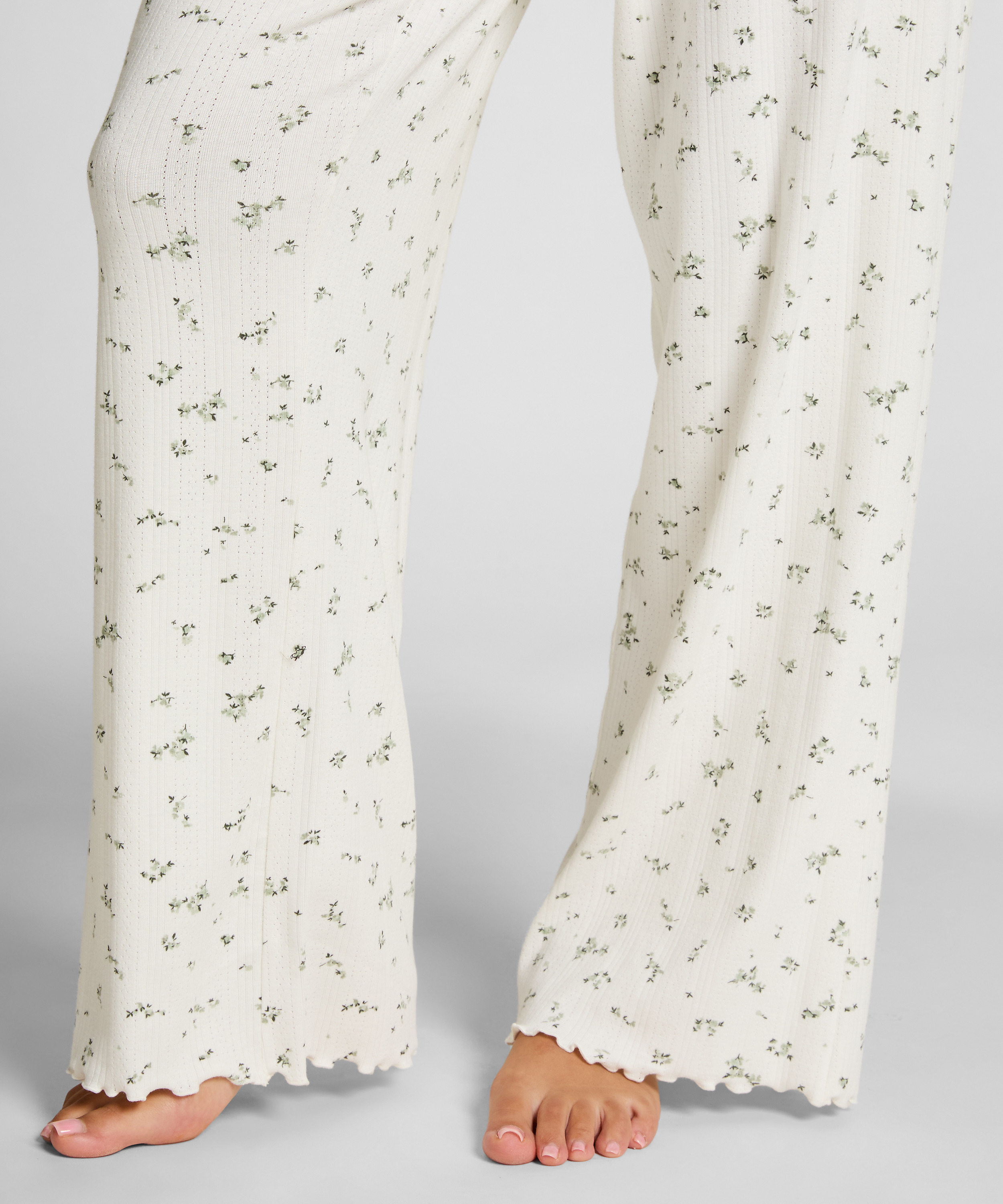 Pyjama Pant Loose Pointelle, White, main
