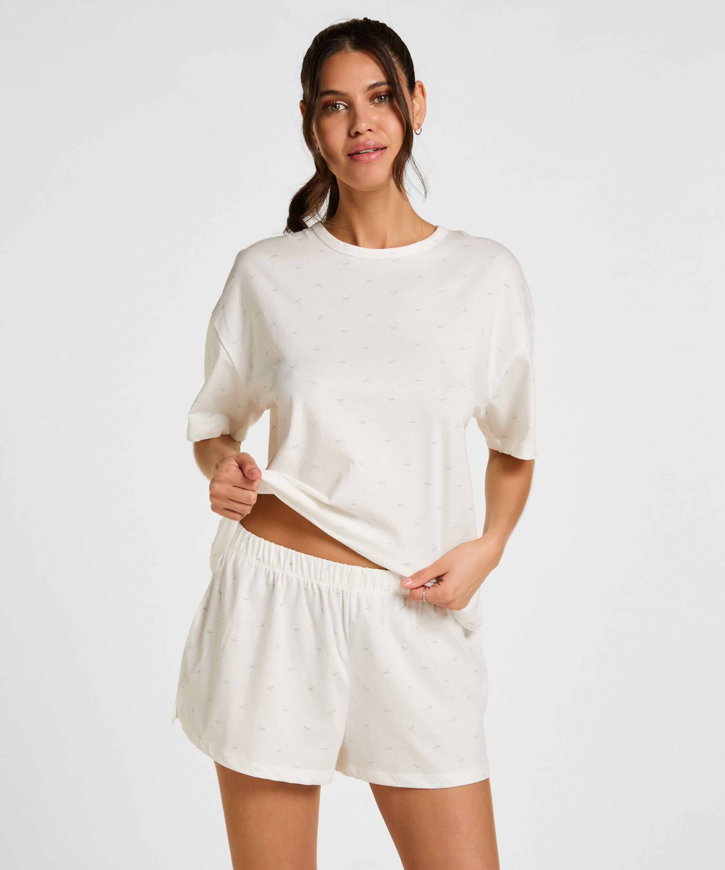 Pyjama Set Cotton, White Pyjama Set Cotton, White
