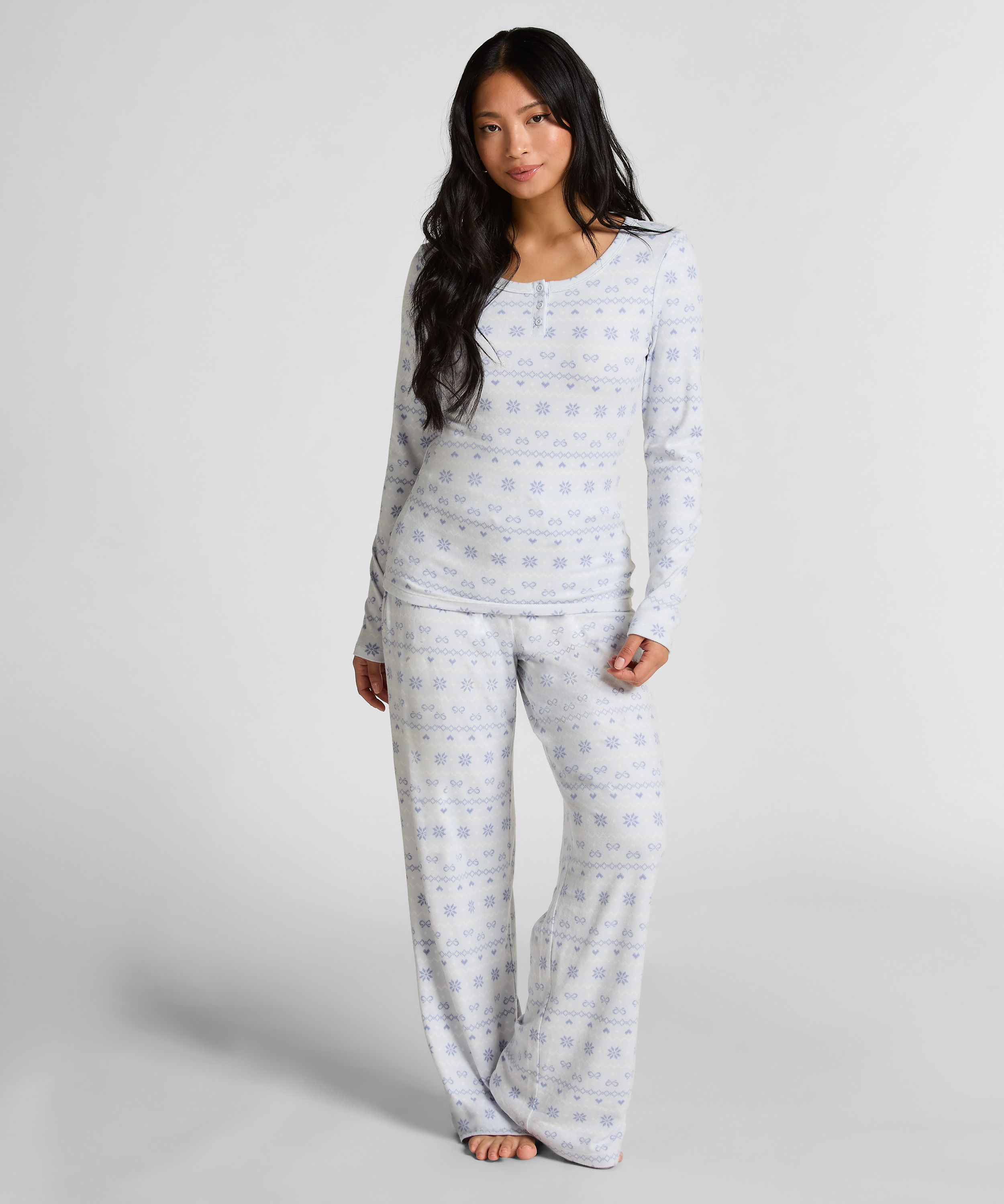 Pyjamaset Jersey Fairisle, Blue, main