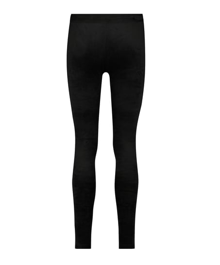 Velour leggings, Black