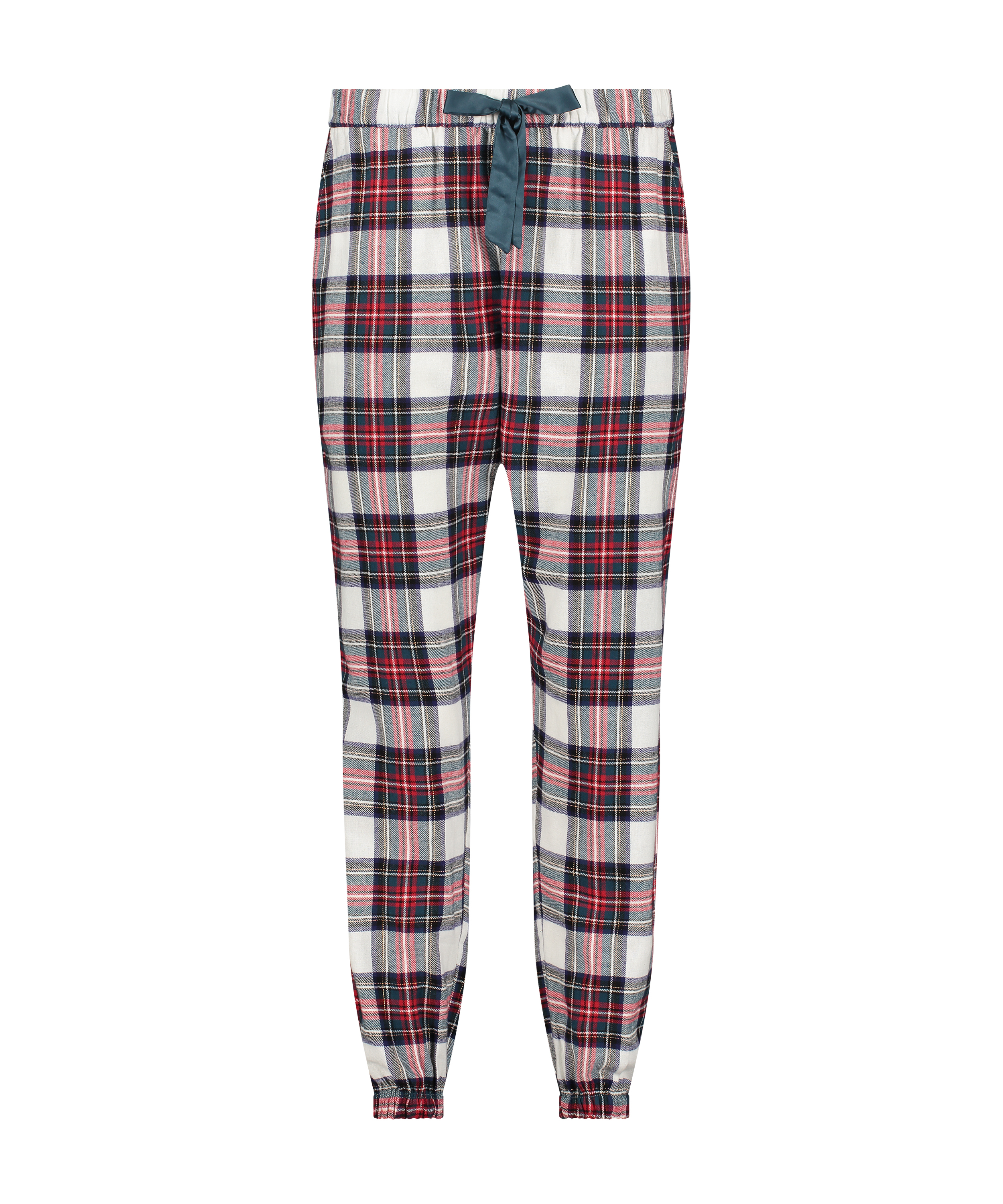Flannel Pyjama Pants, White, main