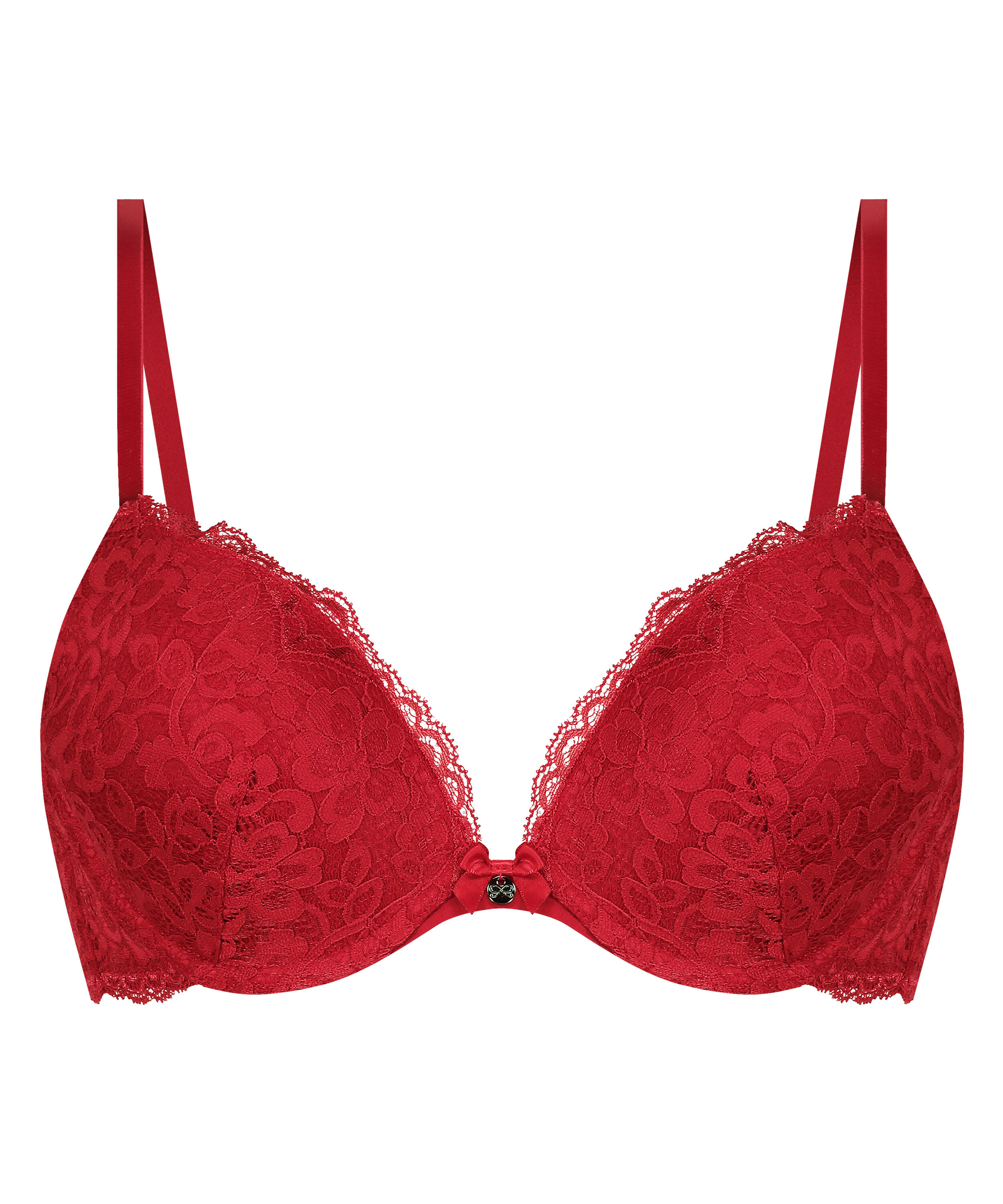 Marine Padded Underwired Push-Up Bra, Red