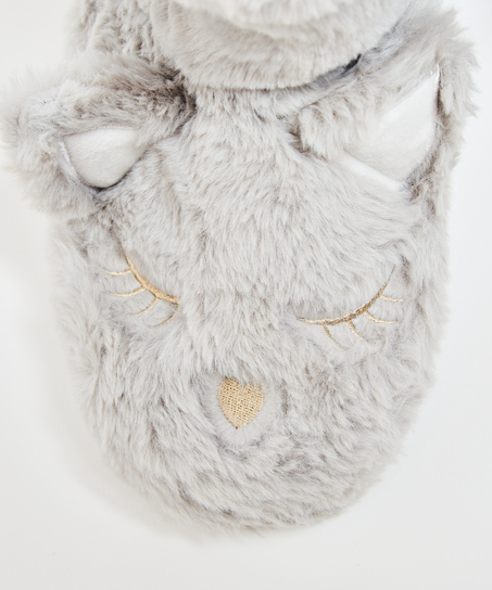 Cat Slippers, Grey