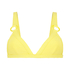 Lana Rib Triangle Bikini Top, Yellow