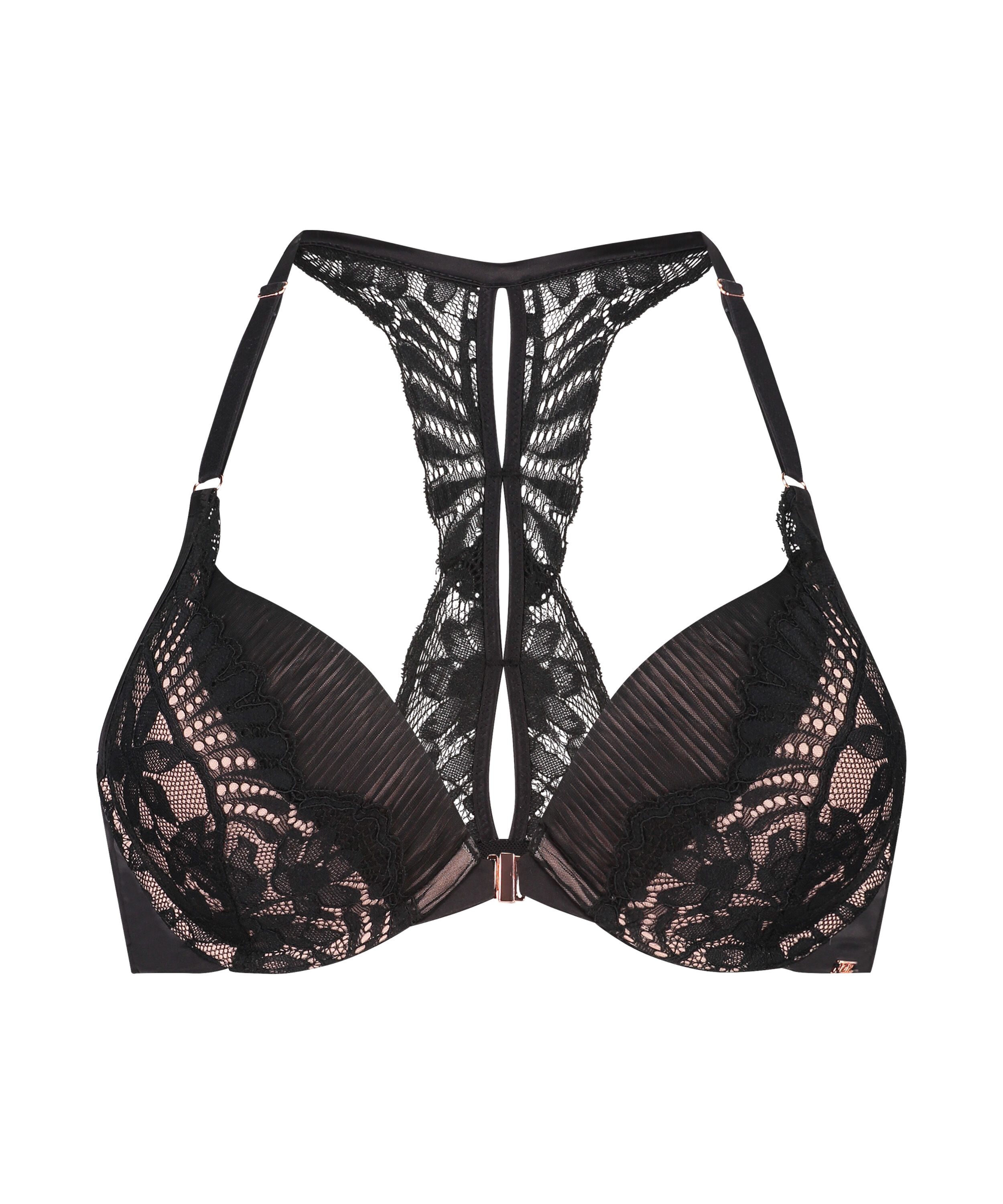 Antonia Padded Underwired Push-Up Bra, Black