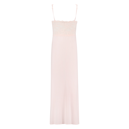 Long slip dress Modal lace, Pink