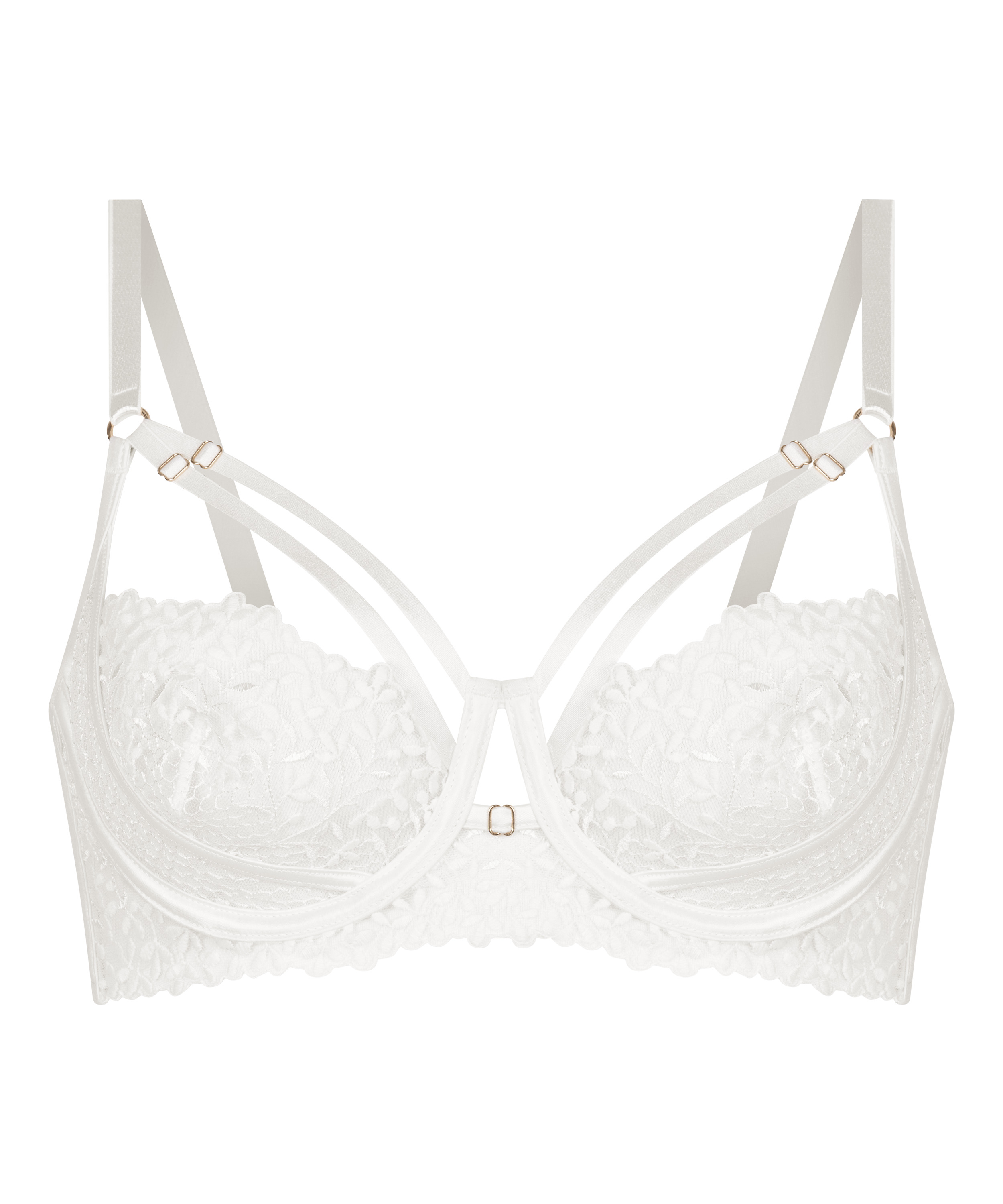 Kristina Non-Padded Underwired Longline Bra, White, main