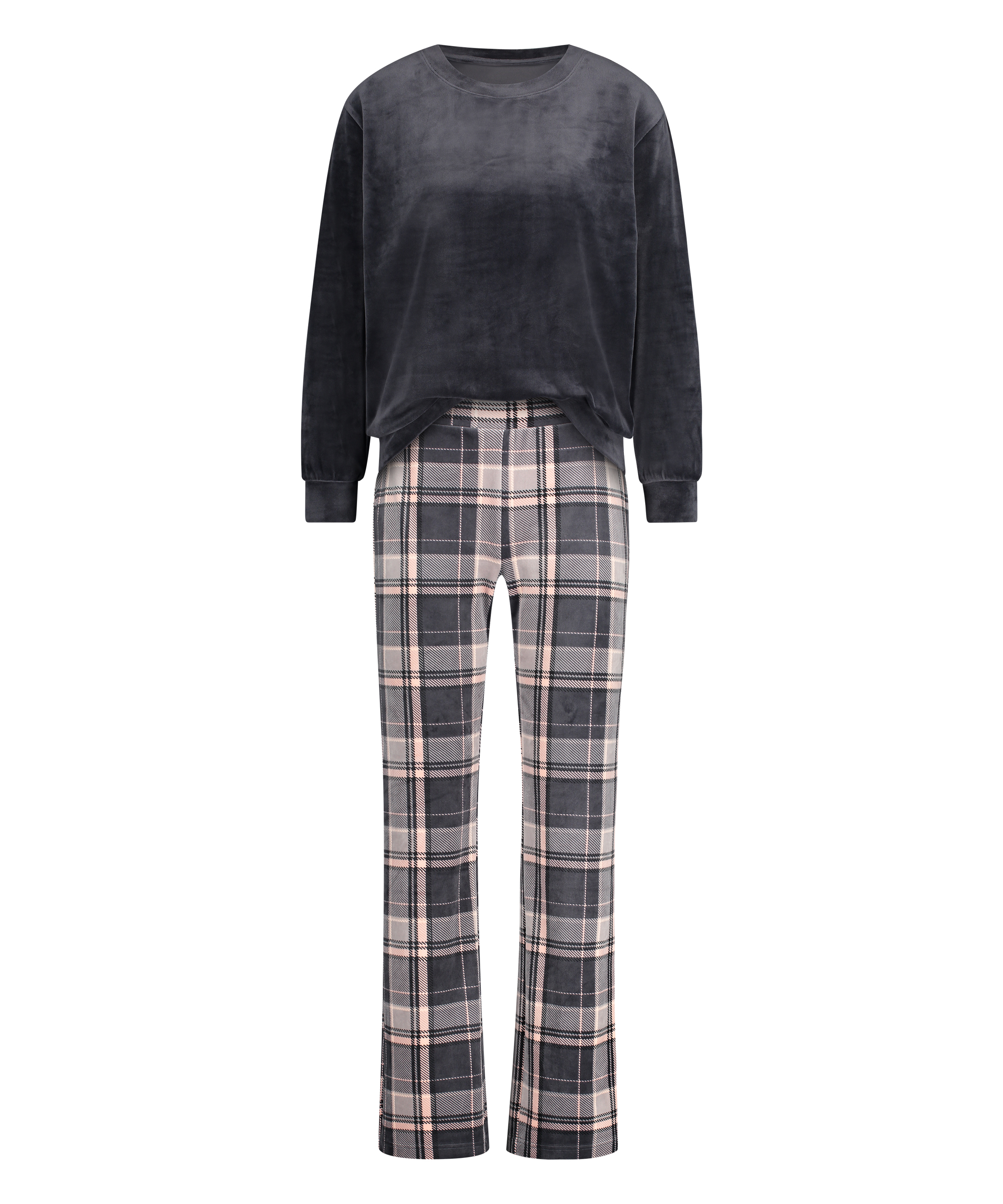 Velvet pyjama set, Grey, main