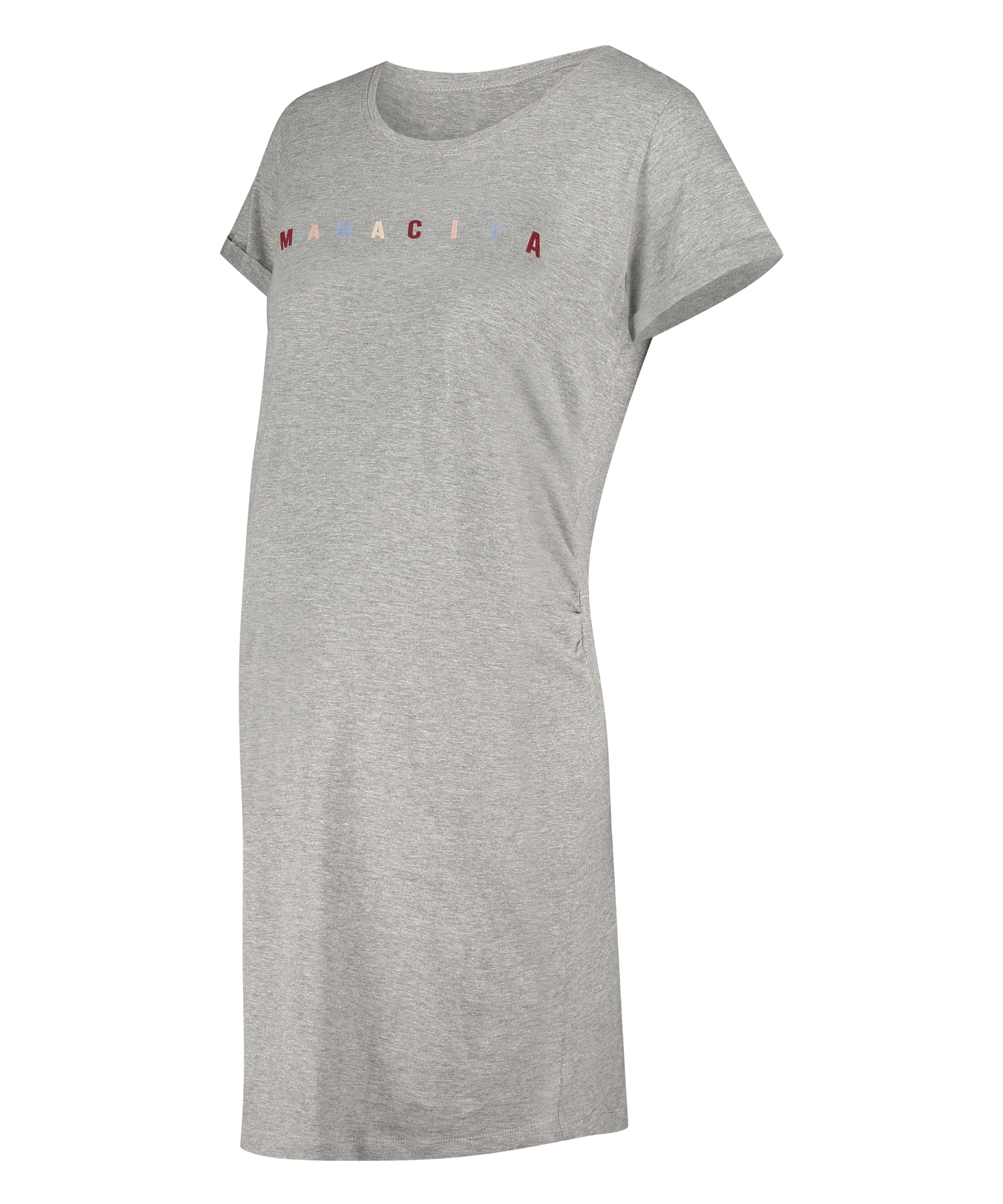 Short-Sleeved Maternity Nightshirt, Grey, main