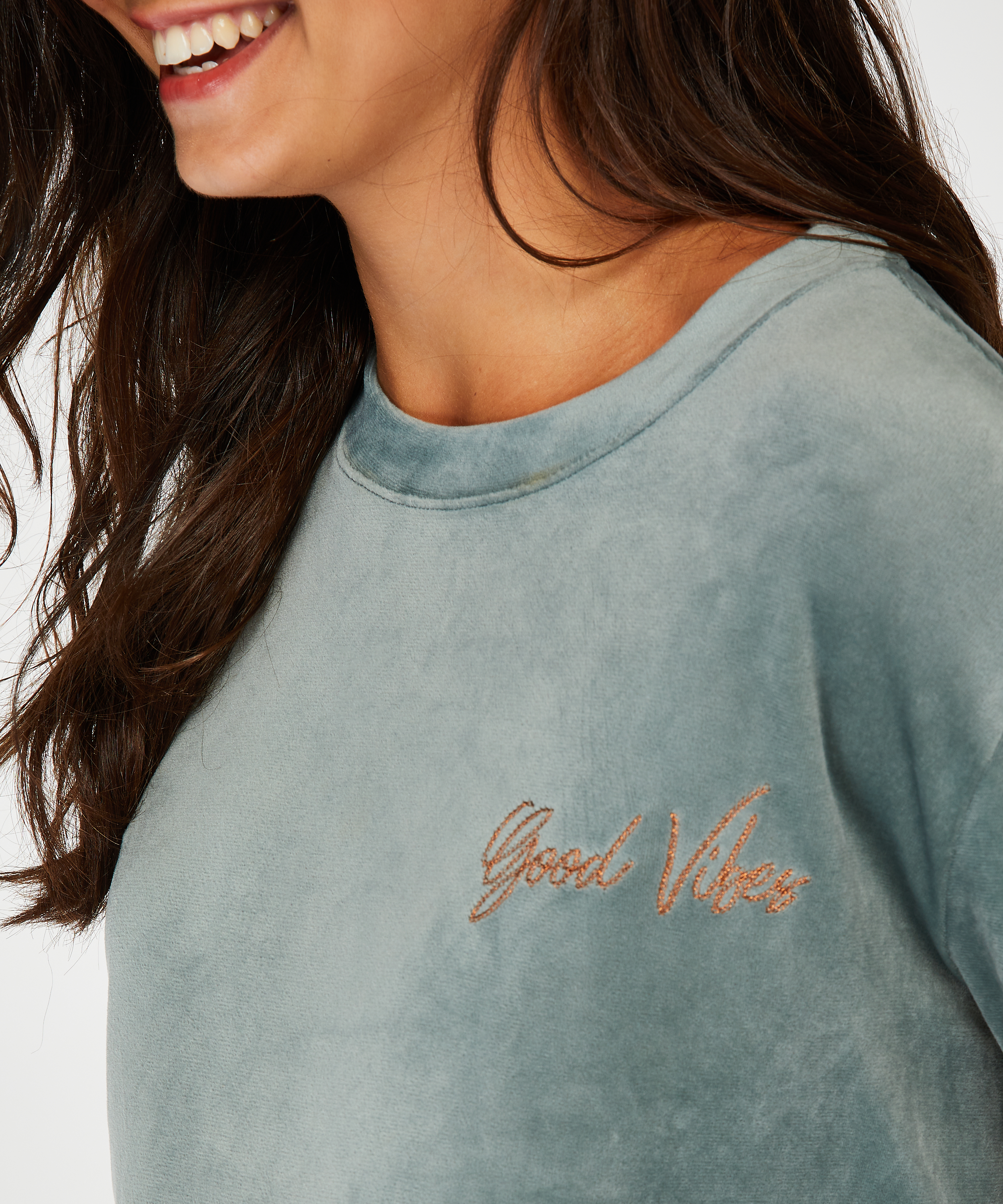 Velours Maternity Top, Green, main