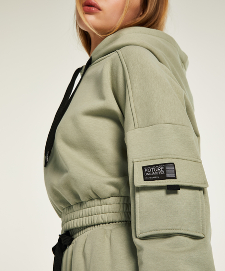 Sweat Cropped Hoodie Kim Petras, Green