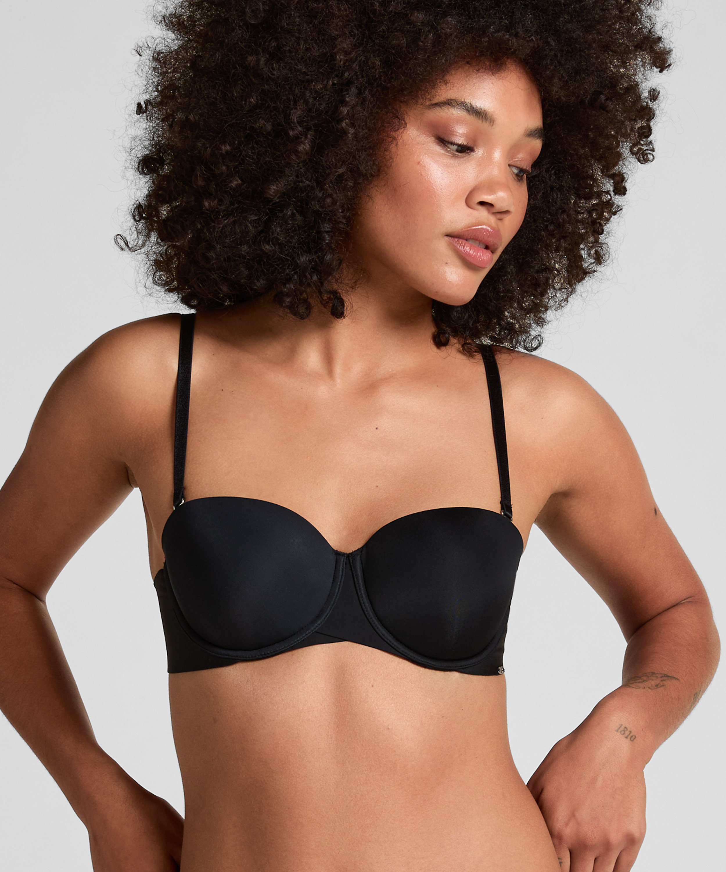 Jane Padded Underwired Strapless Bra, Black, main