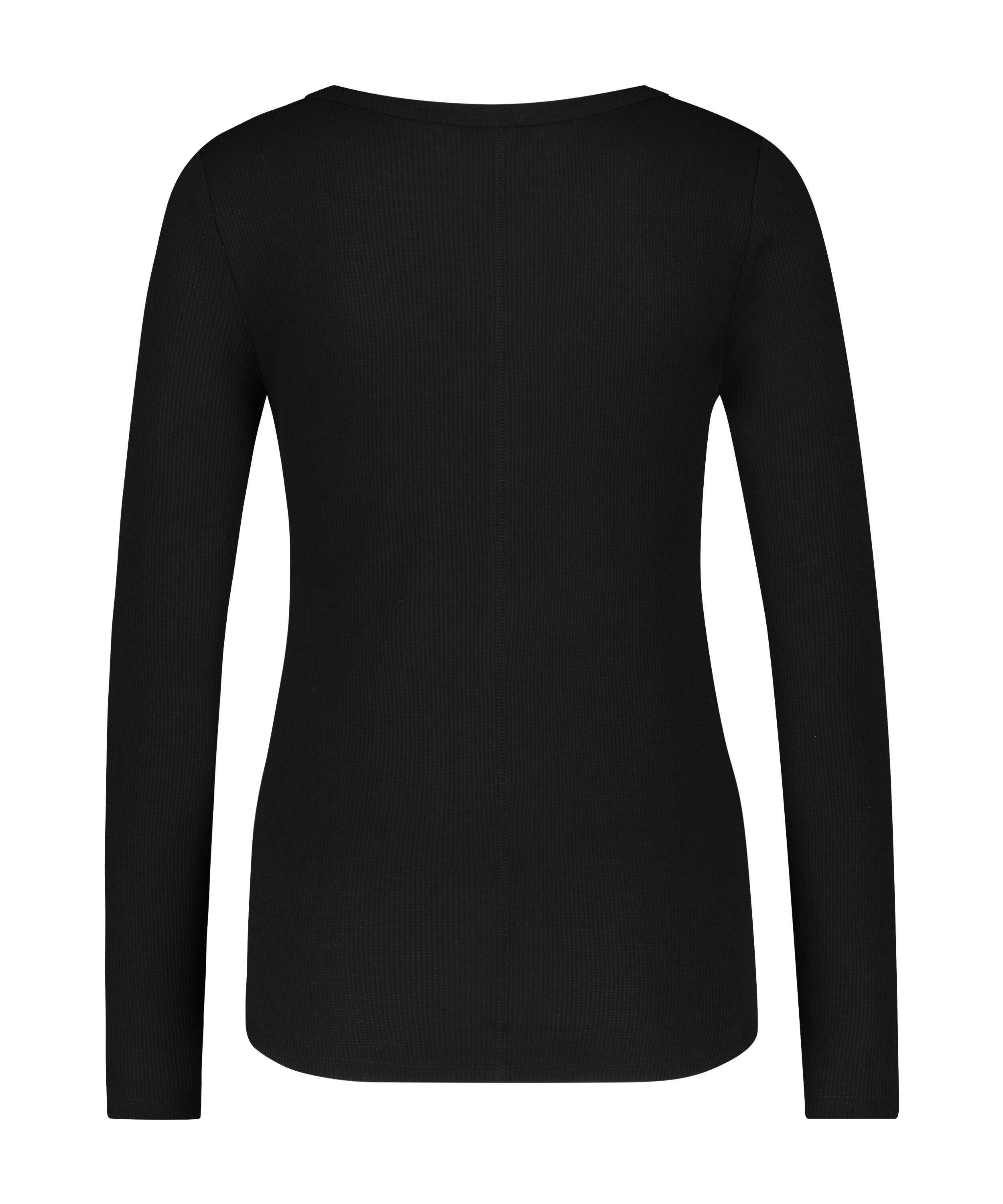 Long-Sleeved Pyjama Top , Black, main