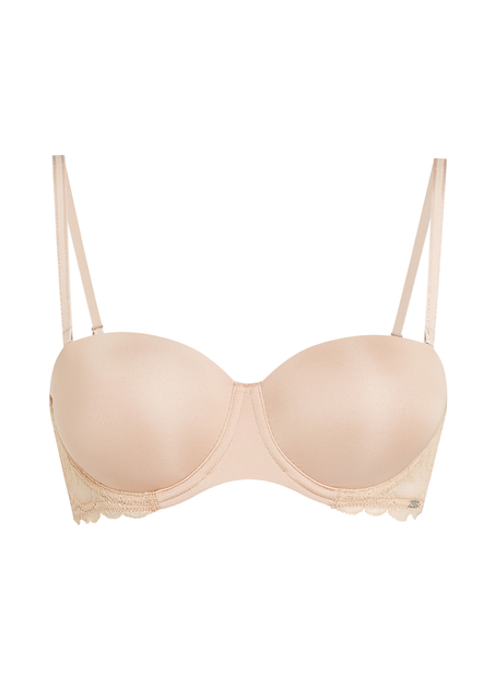 Angie Padded Underwired Strapless Bra, Beige