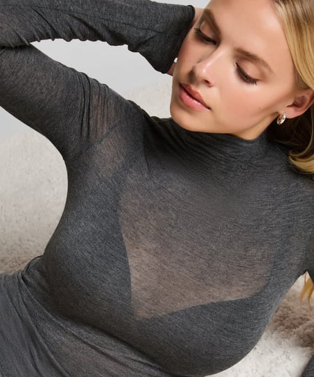 super soft Turtleneck shirt with Cashmere, Grey
