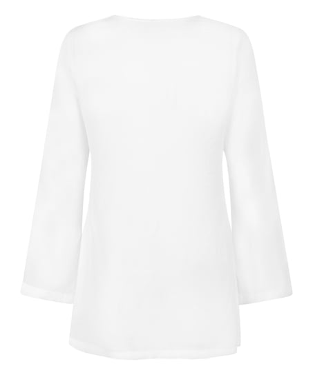 Beach Long-Sleeved Ring Dress, White