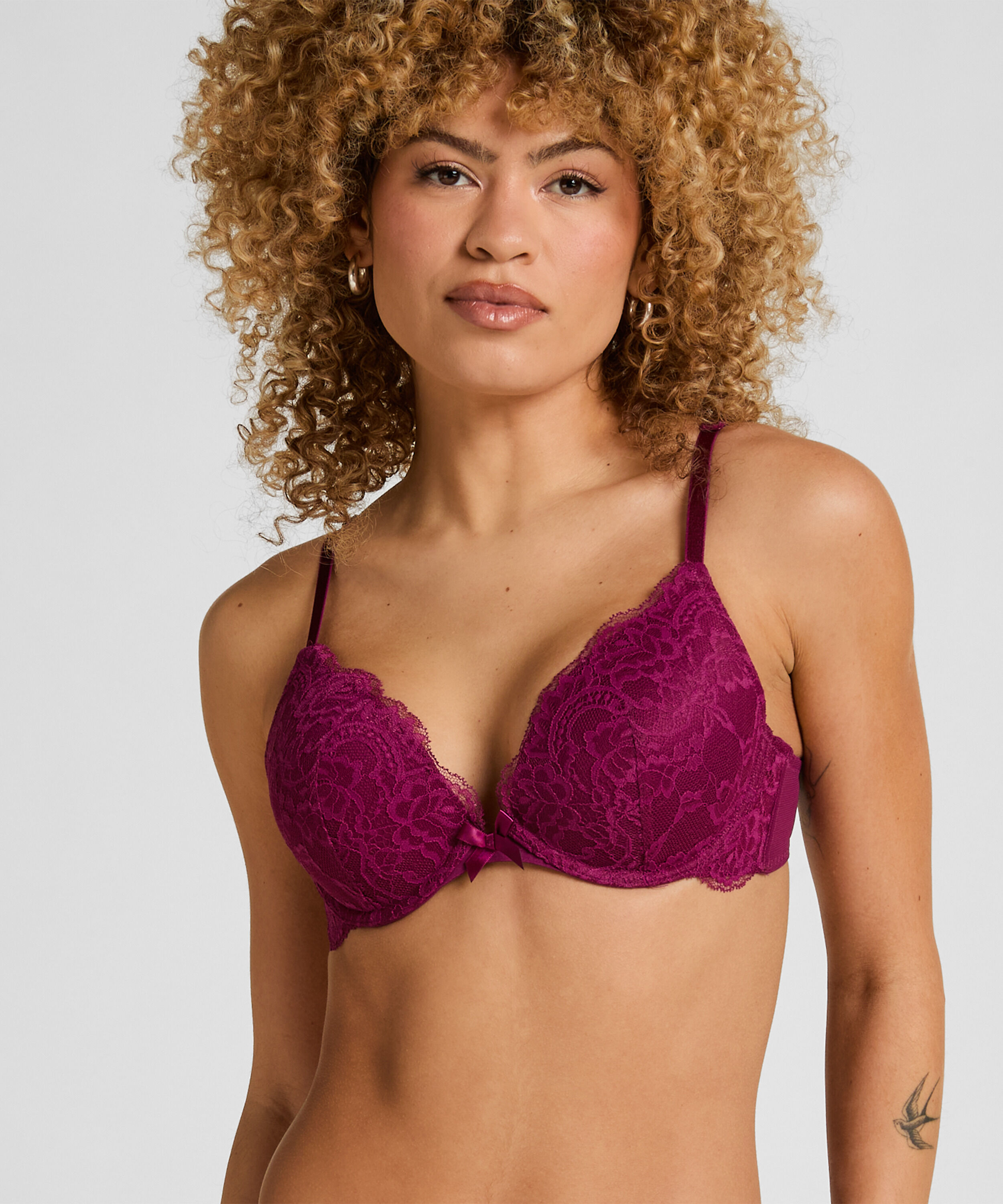 Teddy Padded Underwired Push-Up Bra, Purple