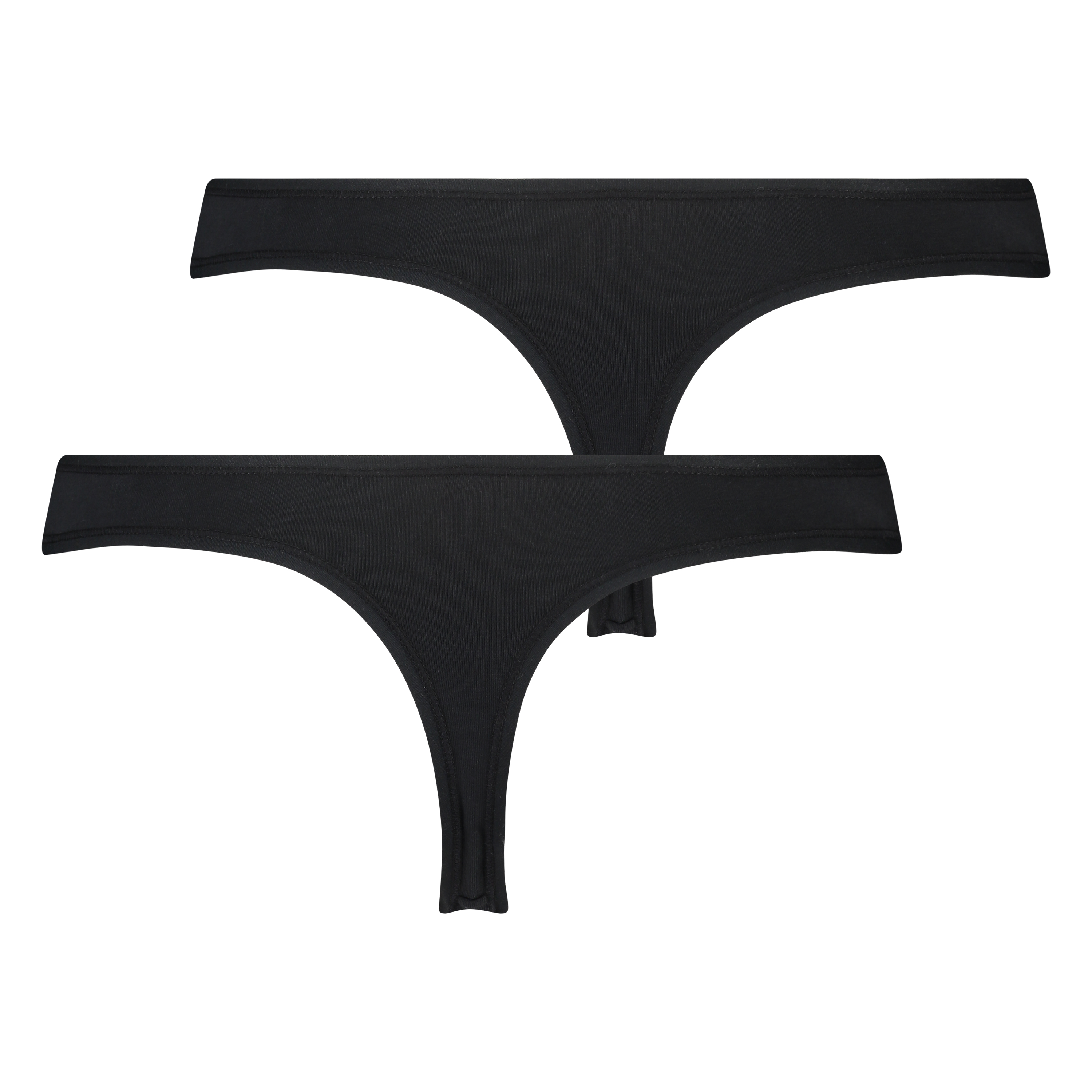 2 Cotton Thongs Kim, Black, main