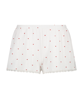Pointelle Pyjama Shorts, White
