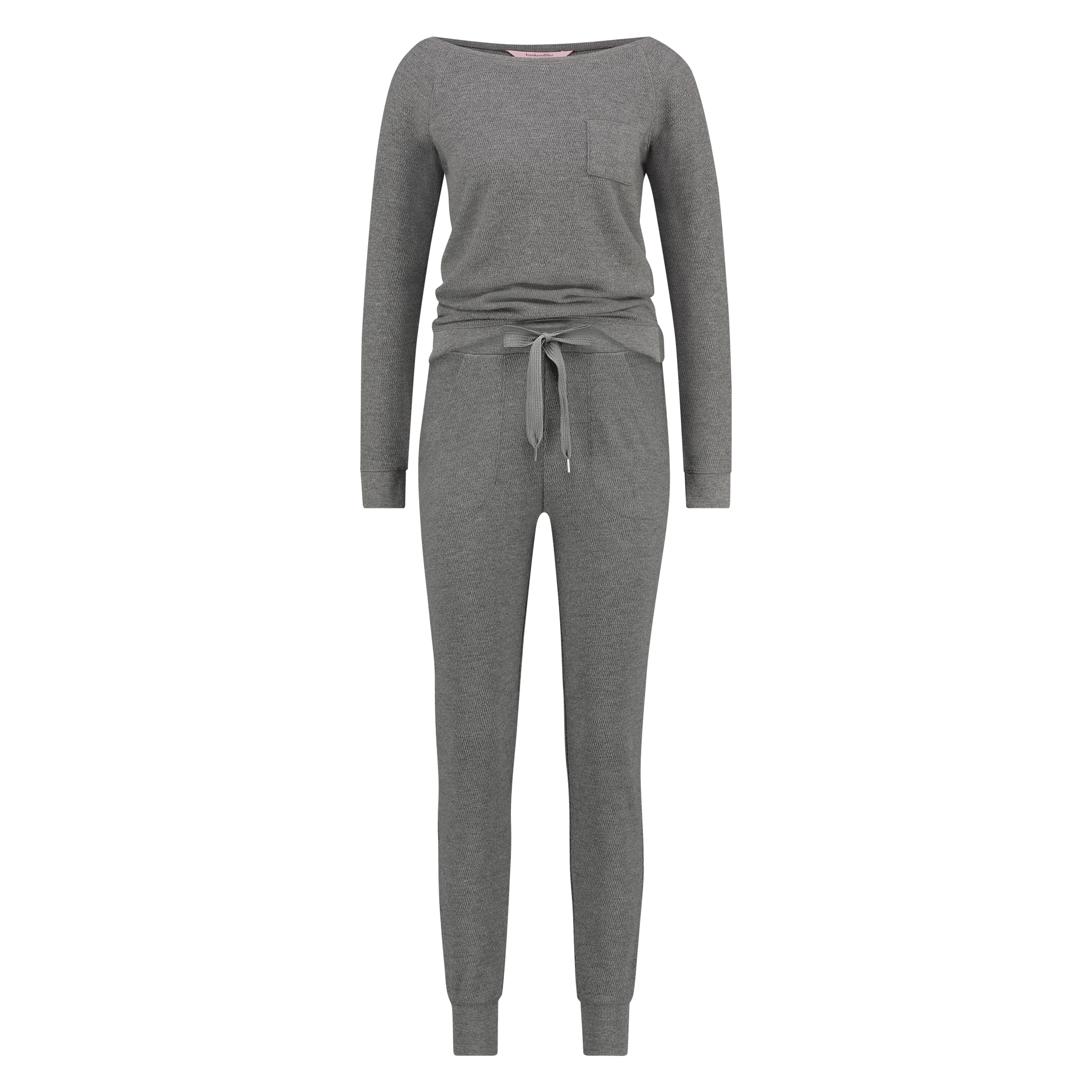 Waffle pyjama set, Grey, main